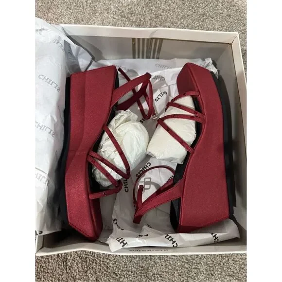 Vintage Chili’s Women's Peep Toe Platform Wedge Sandals - Size 8 - New in Box - Picture 9 of 10